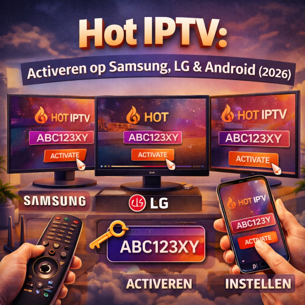 Hot IPTV: Activeren op Samsung, LG & Android (2026)