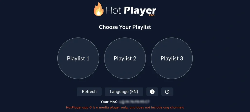 Hot Player "Add List" invoerscherm
