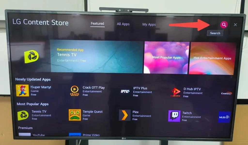 LG Content Store met Net IPTV zoekresultaat