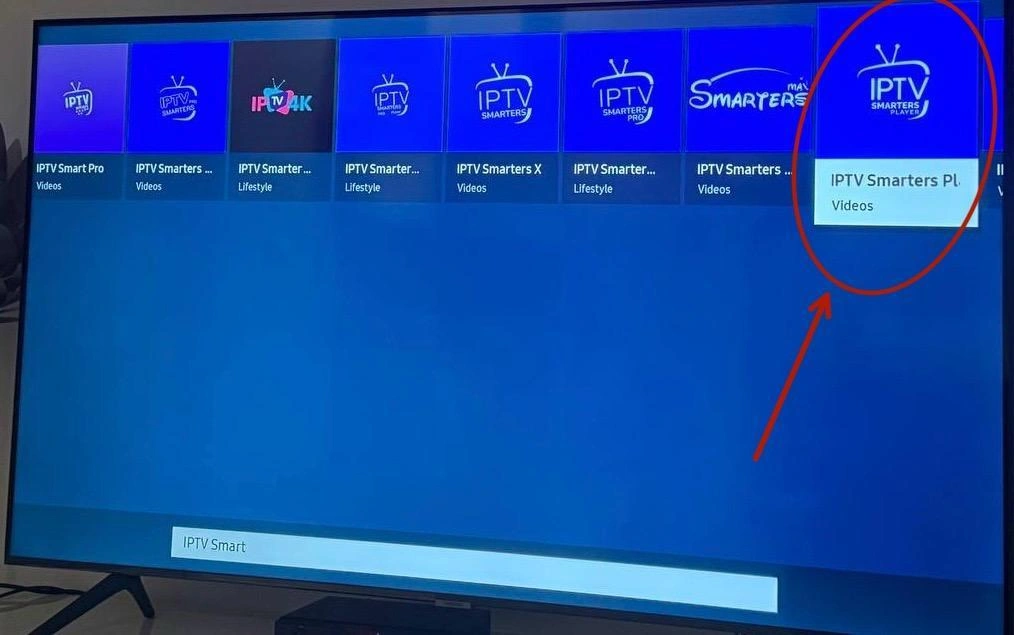 Screenshot: IPTV Smarters Pro in Samsung Smart Hub