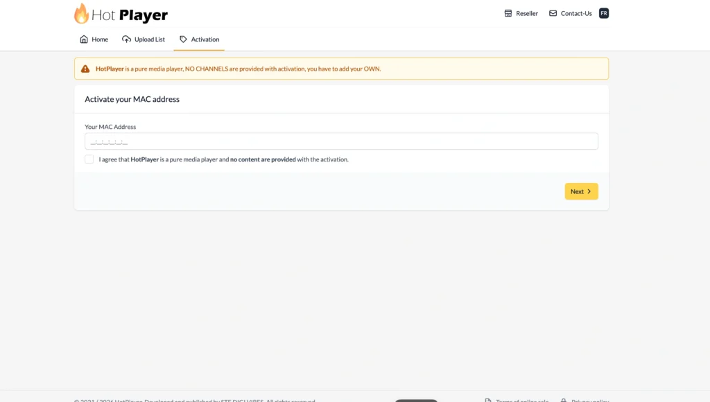 hotplayer.app activatiepagina