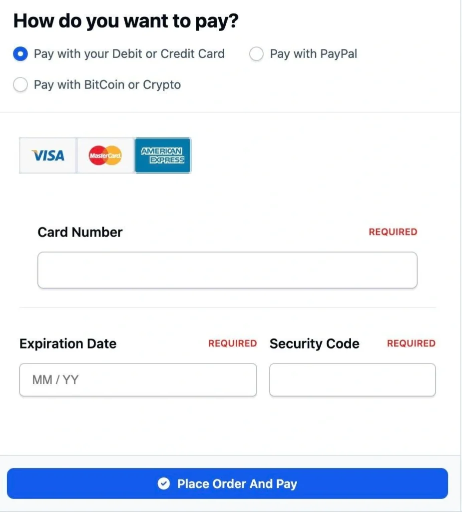 netiptv.eu/Payment met de twee betaalopties zichtbaar