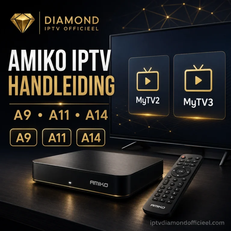 Amiko IPTV handleiding voor A9, A11 en A14 met MyTV2 en MyTV3 instellen.